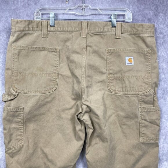 Carhartt B324DKH Pants Mens Fits (42x29) Dark Khaki Carpenter Relaxed Fit Canvas - Picture 8 of 15